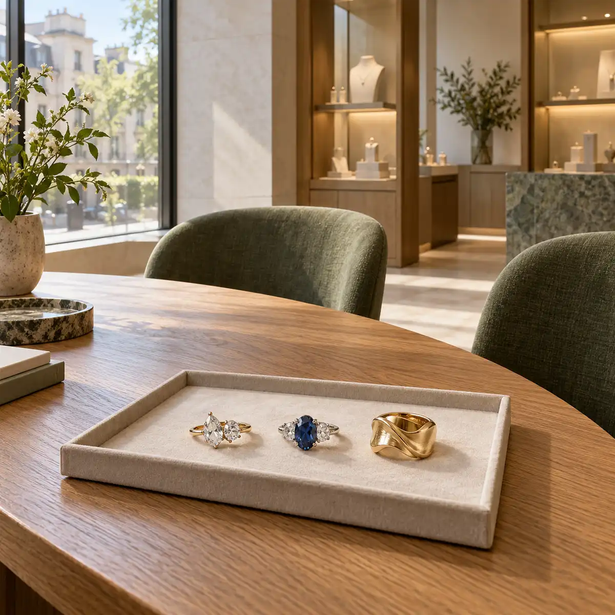 Fancy yellow diamond halo engagement ring in a raised claw setting, reflecting celebrity engagement ring choices seen in 2026