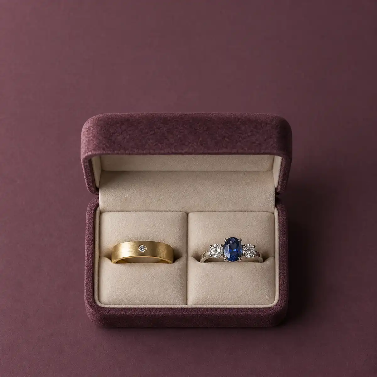 Hidden halo engagement ring with engraved band detail, illustrating bespoke engagement rings UK personalisation trends in 2026